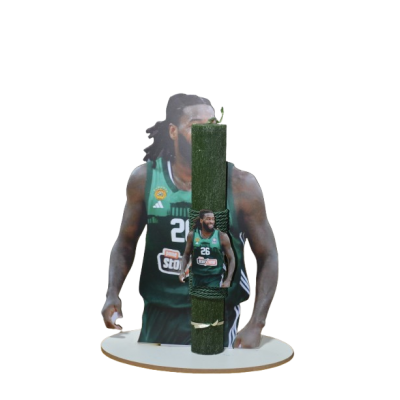 Χειροποίητη Αρωματική Λαμπάδα Με το Πράσινο Θηρίο  σε ξύλινη Διακοσμητική Βάση (2026229)