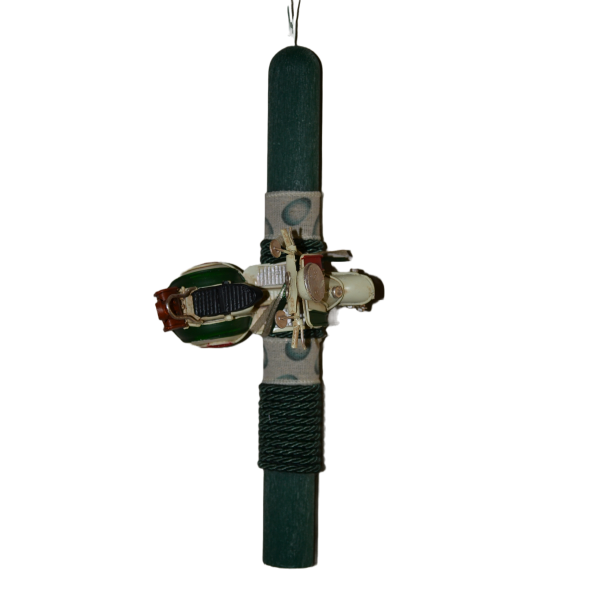 Χειροποίητη Αρωματική Λαμπάδα Με Λευκή Μεταλλική Βέσπα (2023167)