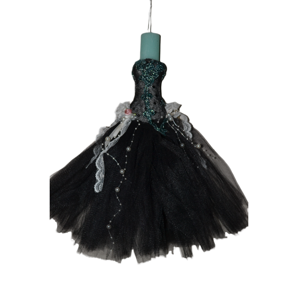 Χειροποίητη Αρωματική Λαμπάδα Με Διακοσμητικό Μαύρο Φόρεμα (2023323)