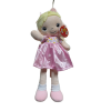 Χειροποίητη Αρωματική Λαμπάδα Λούτρινη Κούκλα με Ροζ φόρεμα 33 εκατοστών (2024051)