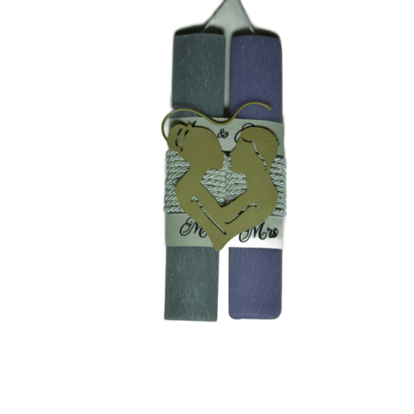 Χειροποίητη Αρωματική Λαμπάδα Με Ορειχάλκινο στοιχείο Ζευγάρι 12cm (2024150)
