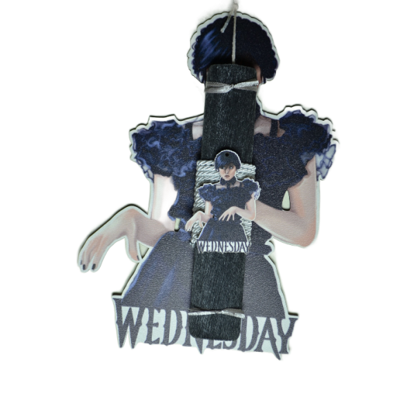 Χειροποίητη Αρωματική Λαμπάδα Wed Κοπέλα Με Ξύλινη Βάση που κρεμιέται ως διακοσμητικό Καδράκι (2024268)