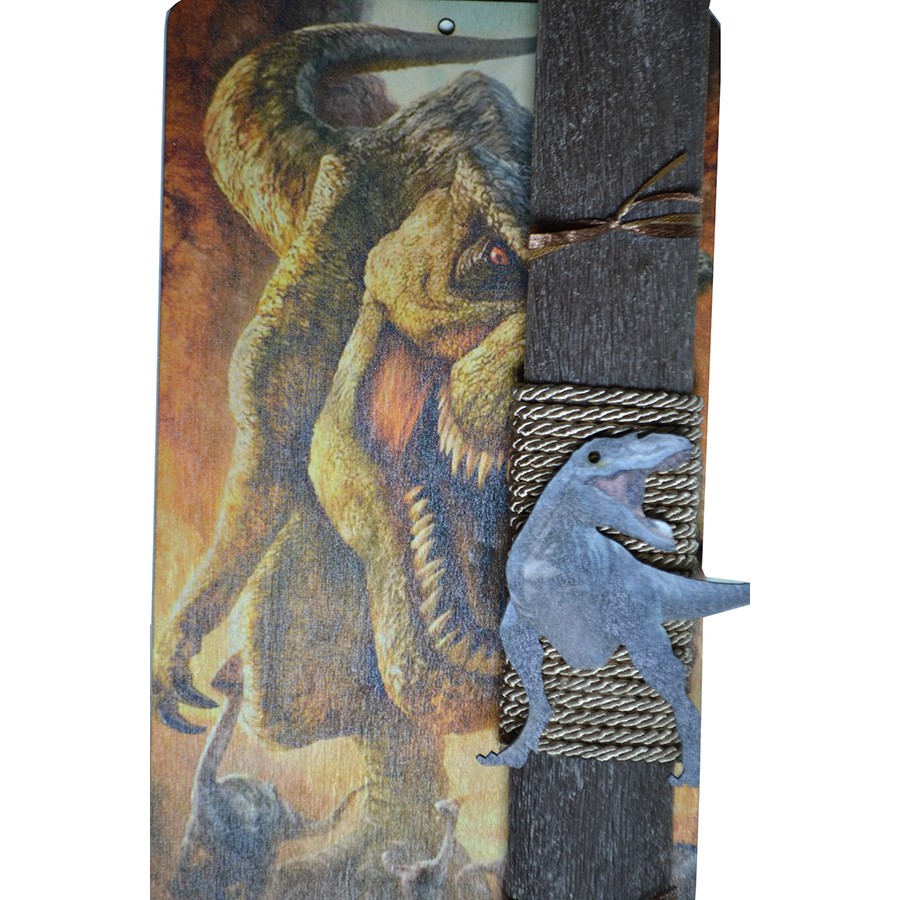 Χειροποίητη Αρωματική Λαμπάδα Rex Dino Με Ξύλινη Βάση που κρεμιέται ως διακοσμητικό Καδράκι (2024272)