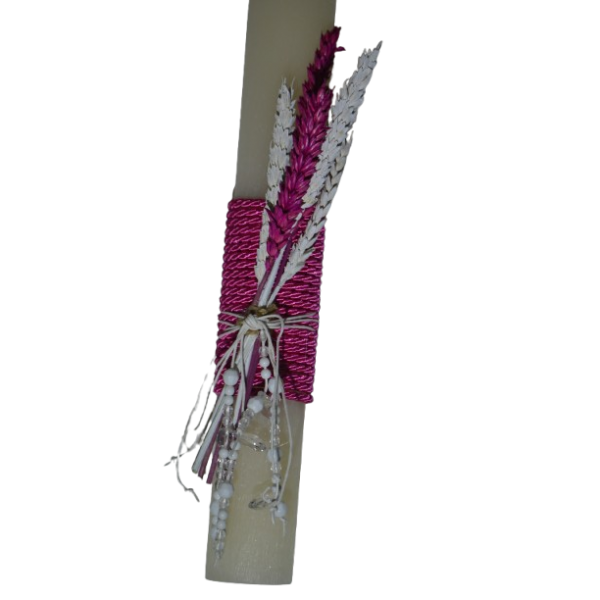 Χειροποίητη Αρωματική Λαμπάδα Με Μπουκέτο Λουλουδιών απο Στάχυ Φο΄ύξια (2026009)