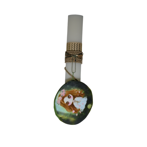 Χειροποίητη Αρωματική Λαμπάδα με Πράσινο πορτοφολάκι (2026034)