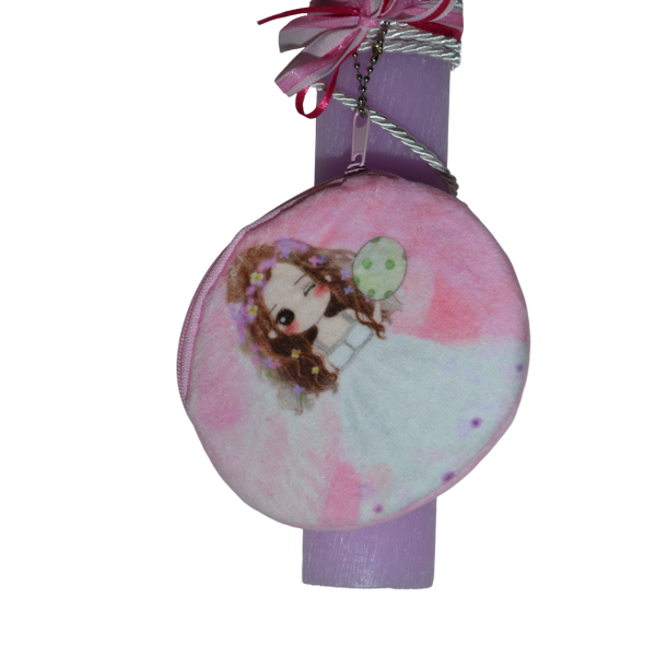 Χειροποίητη Αρωματική Λαμπάδα με Ροζ πορτοφολάκι (2026036)