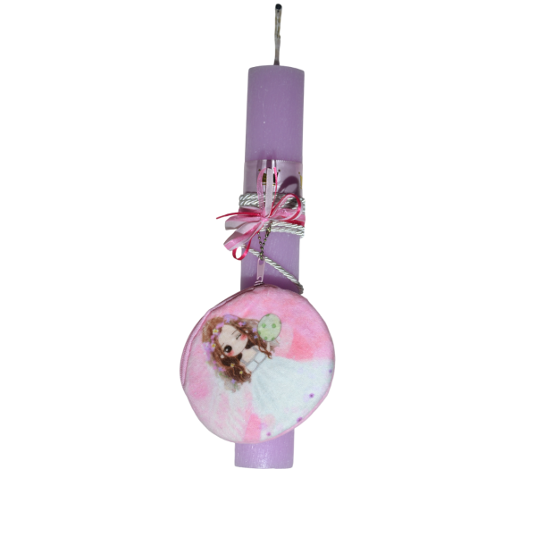 Χειροποίητη Αρωματική Λαμπάδα με Ροζ πορτοφολάκι (2026036)