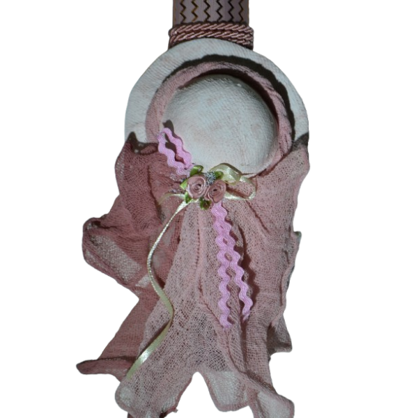 Χειροποίητη Αρωματική Λαμπάδα Με Διακοσμητικό Καπέλο Σάπιο Μήλο (20226045)