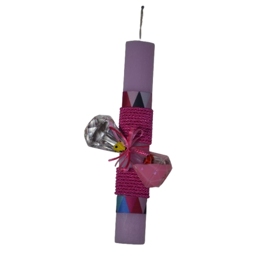 Χειροποίητη Αρωματική Λαμπάδα Με Διακοσμητική Κλεψύδρα Ροζ (2026064)