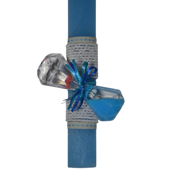 Χειροποίητη Αρωματική Λαμπάδα Με Διακοσμητική Κλεψύδρα Μπλε (2026066)