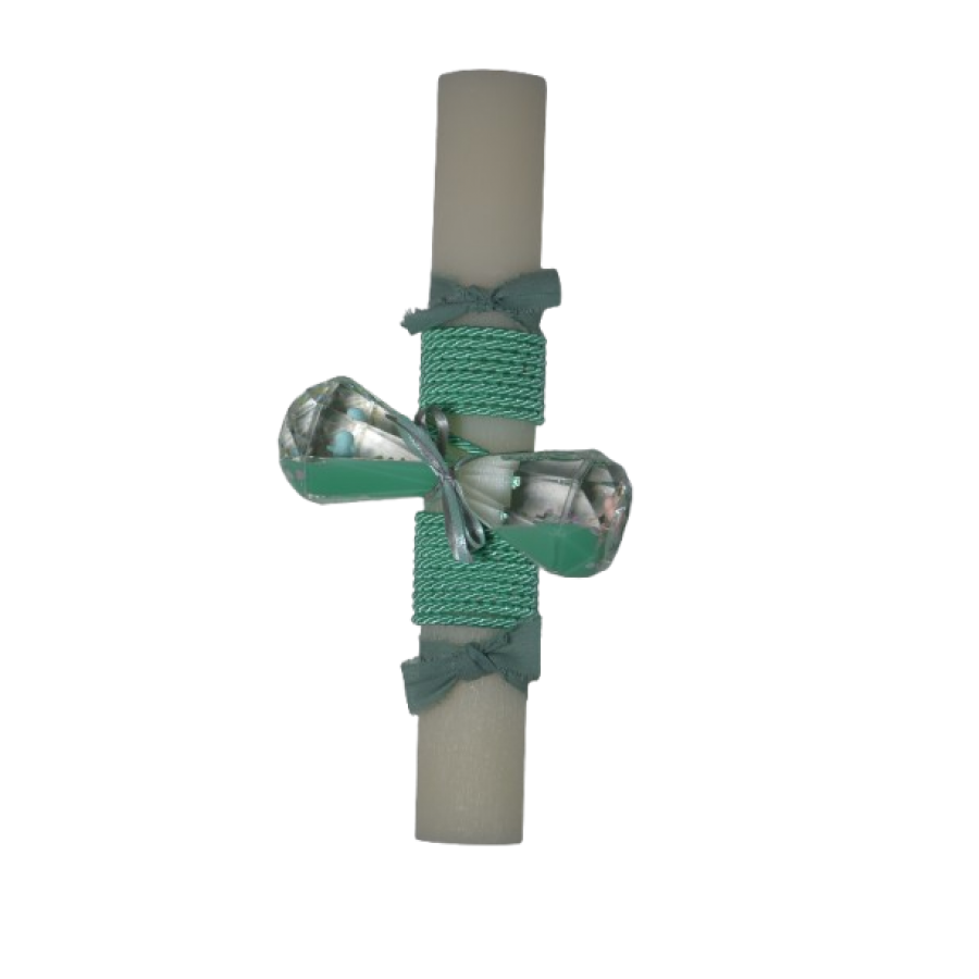 Χειροποίητη Αρωματική Λαμπάδα Με Διακοσμητική Κλεψύδρα Πράσινη (2026067)