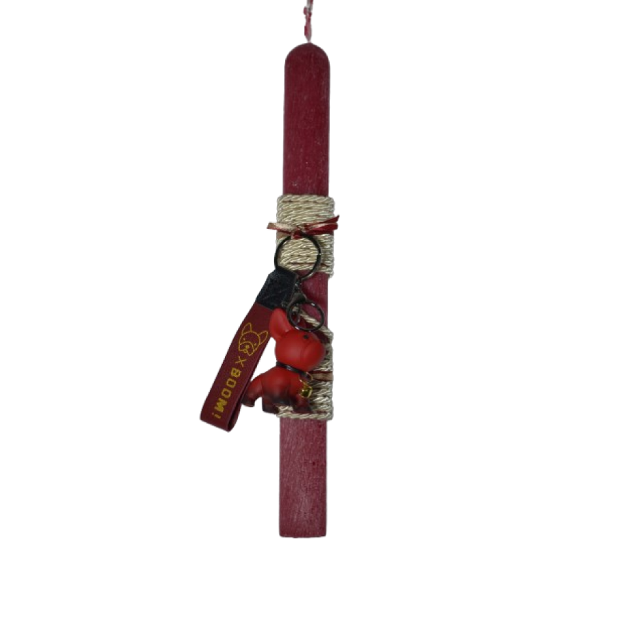 Χειροποίητη Αρωματική Λαμπάδα Με Μπρελόκ Bulldog Red (2026069)