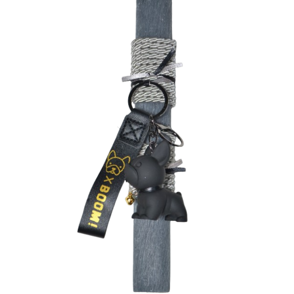 Χειροποίητη Αρωματική Λαμπάδα Με Μπρελόκ Bulldog Black (2026073)