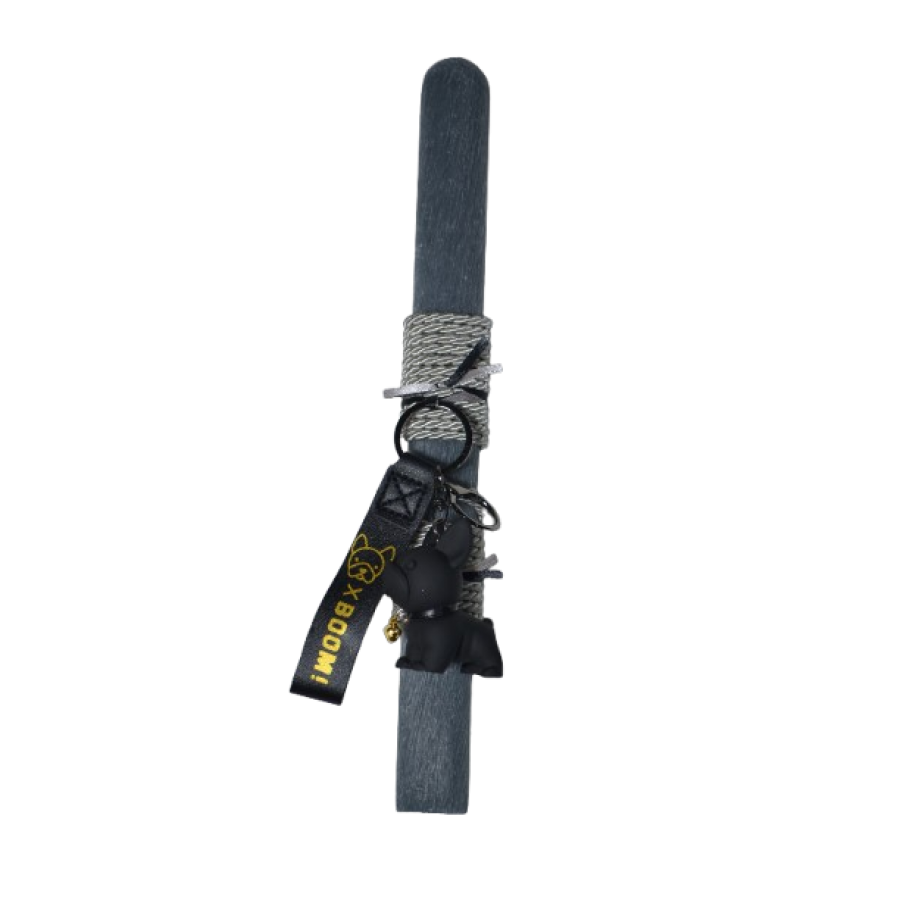 Χειροποίητη Αρωματική Λαμπάδα Με Μπρελόκ Bulldog Black (2026073)