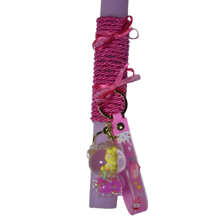 Χειροποίητη Αρωματική Λαμπάδα Με Μπρελόκ Bear με Υγρό Στοιχείο (2026074)