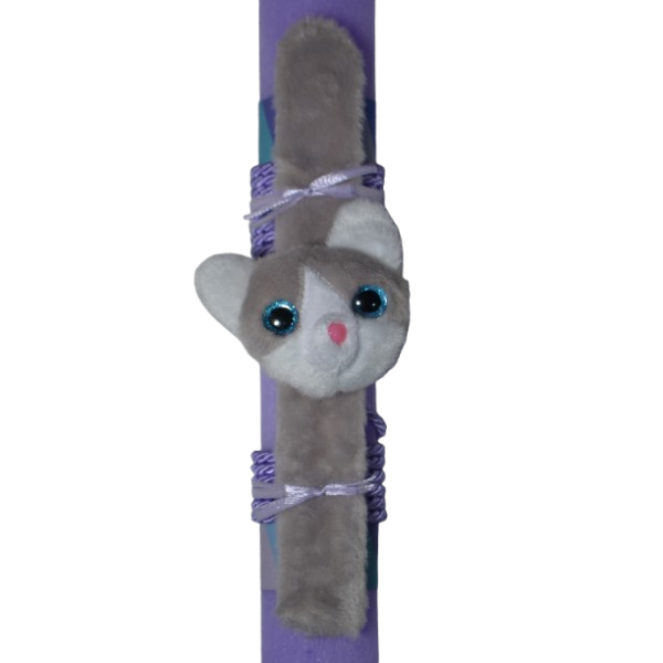 Χειροποίητη Αρωματική Λαμπάδα Με βραχιόλι Λούτρινο Γατούλα (2026079)