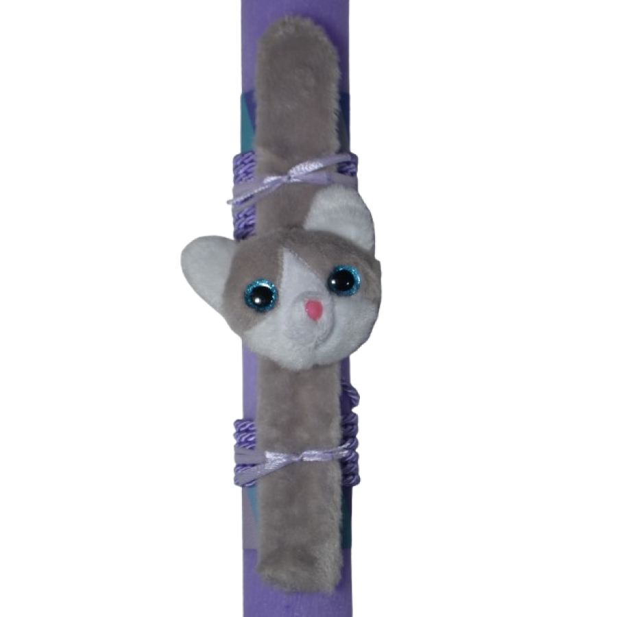 Χειροποίητη Αρωματική Λαμπάδα Με βραχιόλι Λούτρινο Γατούλα (2026079)