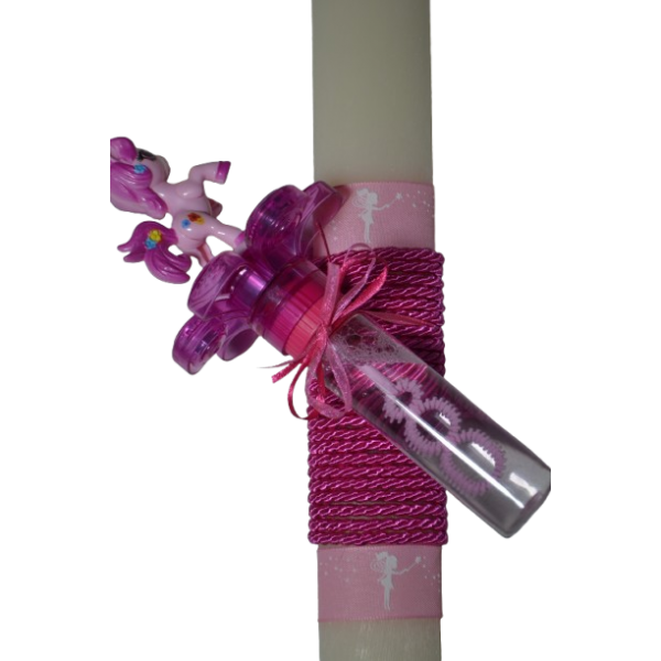 Χειροποίητη Αρωματική Λαμπάδα Με Σαπουνόφουσκα Μονόκερο Pink (2026085)