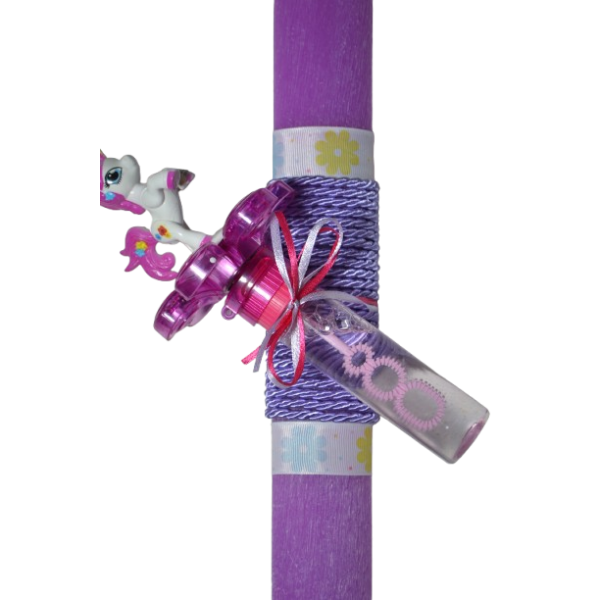 Χειροποίητη Αρωματική Λαμπάδα Με Σαπουνόφουσκα Μονόκερο Purple (2026086)