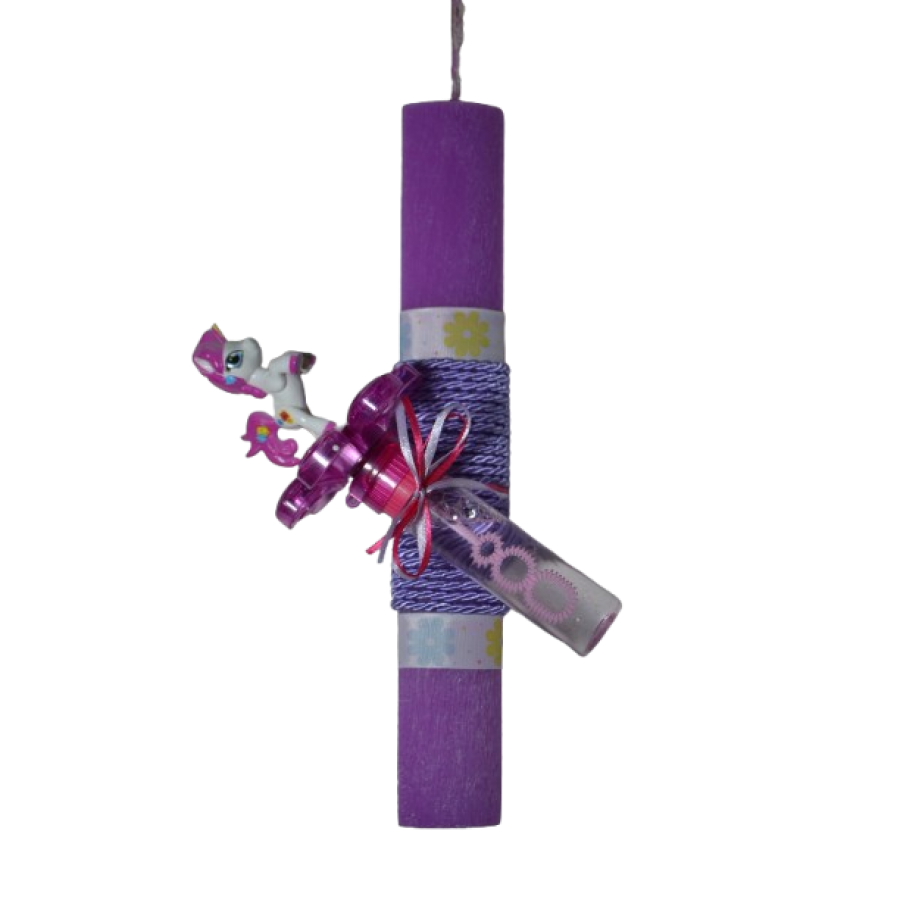 Χειροποίητη Αρωματική Λαμπάδα Με Σαπουνόφουσκα Μονόκερο Purple (2026086)