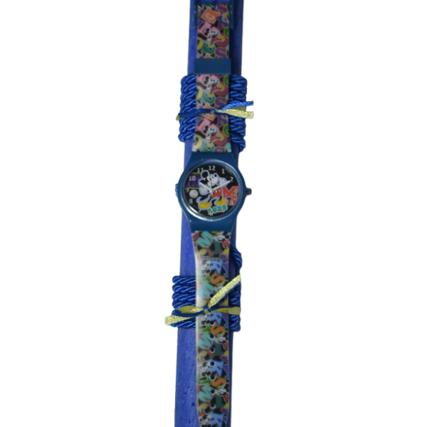 Χειροποίητη Αρωματική Λαμπάδα Με Παιδικό Ρολόι Μπλε Ποντικούλη (2026087)