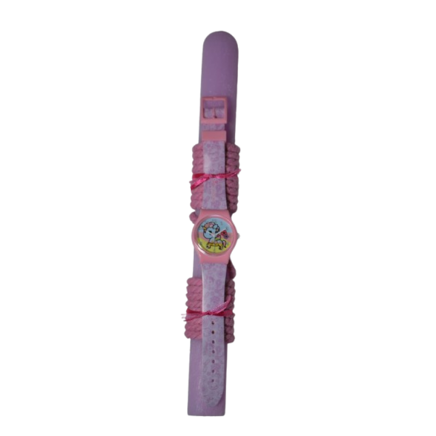 Χειροποίητη Αρωματική Λαμπάδα Με Παιδικό Ρολόι Ροζ Unicorn (2026091)