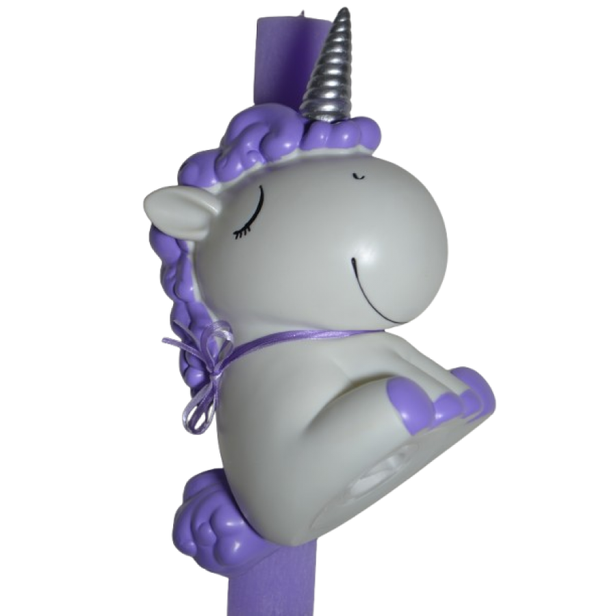 Χειροποίητη Αρωματική Λαμπάδα Με Κουμπαρά unicorn Purple (2026097)