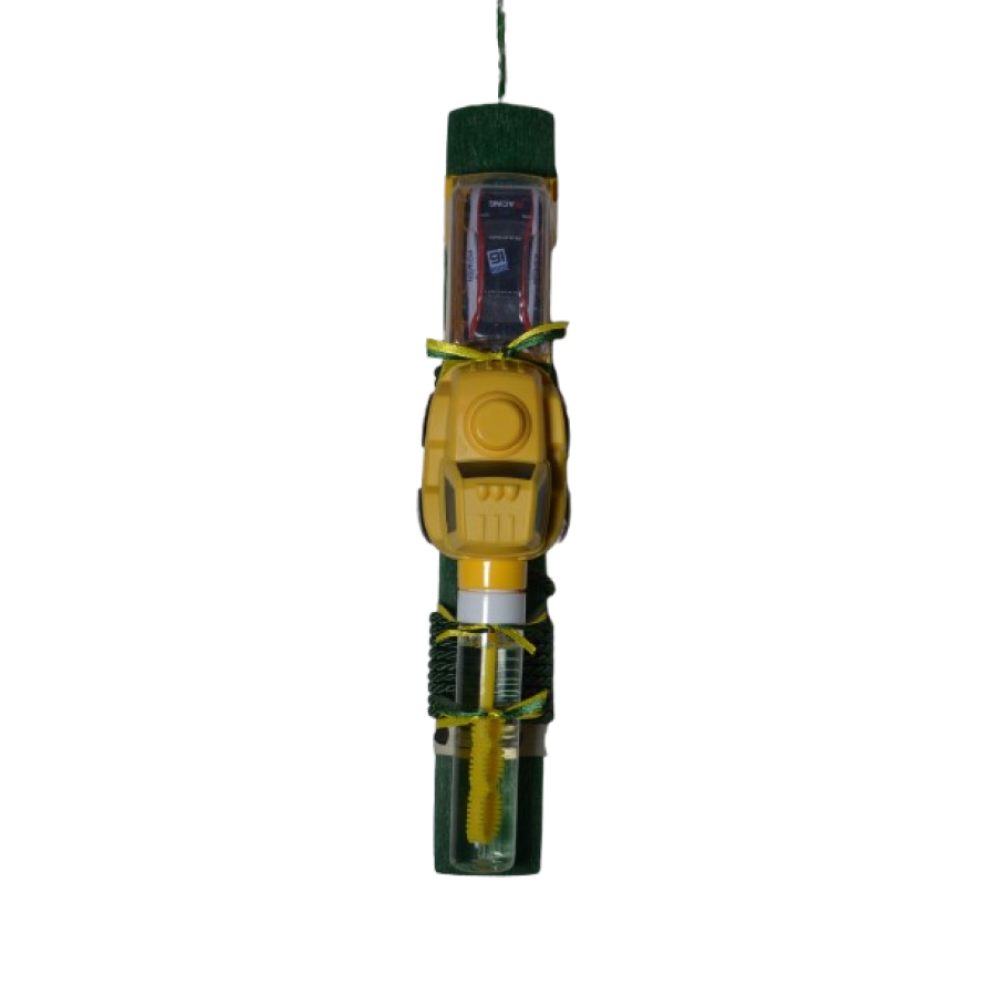 Χειροποίητη Αρωματική Λαμπάδα Με Σαπουνόφουσκα και Εκτοξευτήρας Αυτοκινήτου Κίτρινο (2026096)