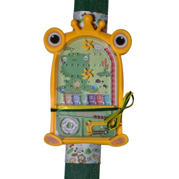 Χειροποίητη Λαμπάδα με Εκπαιδευτικό Φλιπεράκι βάτραχος Κίτρινο (2026098)