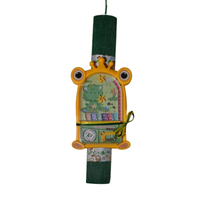 Χειροποίητη Λαμπάδα με Εκπαιδευτικό Φλιπεράκι βάτραχος Κίτρινο (2026098)