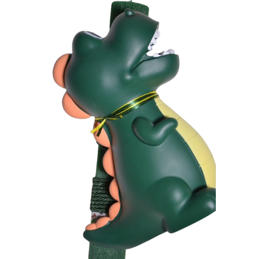 Χειροποίητη Αρωματική Λαμπάδα Με Κουμπαρά Δεινόσαυρο Green (2026099)