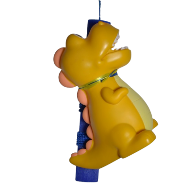 Χειροποίητη Αρωματική Λαμπάδα Με Κουμπαρά Δεινόσαυρο Yellow (2026100)