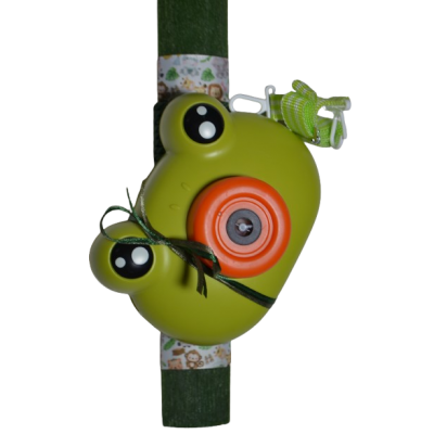 Χειροποίητη Αρωματική Λαμπάδα Βάτραχος με σαπουνόφουσκες (2026103)