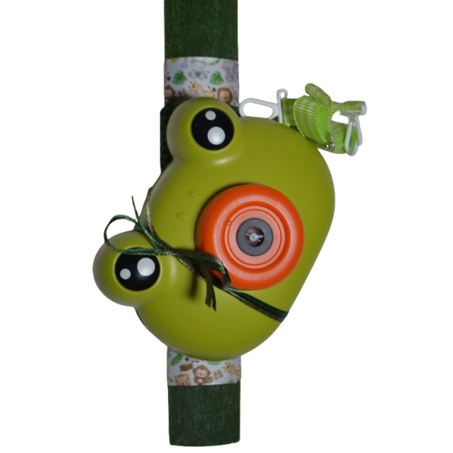 Χειροποίητη Αρωματική Λαμπάδα Βάτραχος με σαπουνόφουσκες (2026103)