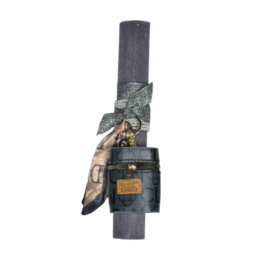 Χειροποίητη Αρωματική Λαμπάδα Με Μπρελόκ πορτοφολάκι Black (2026109)