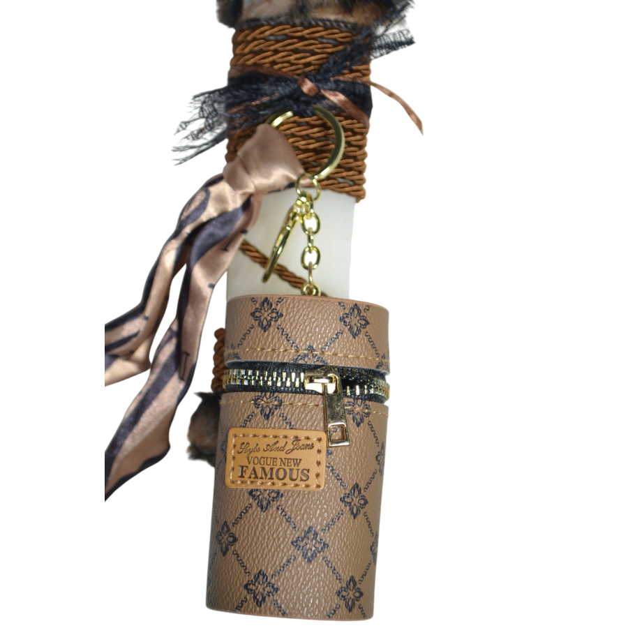 Χειροποίητη Αρωματική Λαμπάδα Με Μπρελόκ Στρογγυλό πορτοφολάκι Brown (2026112)