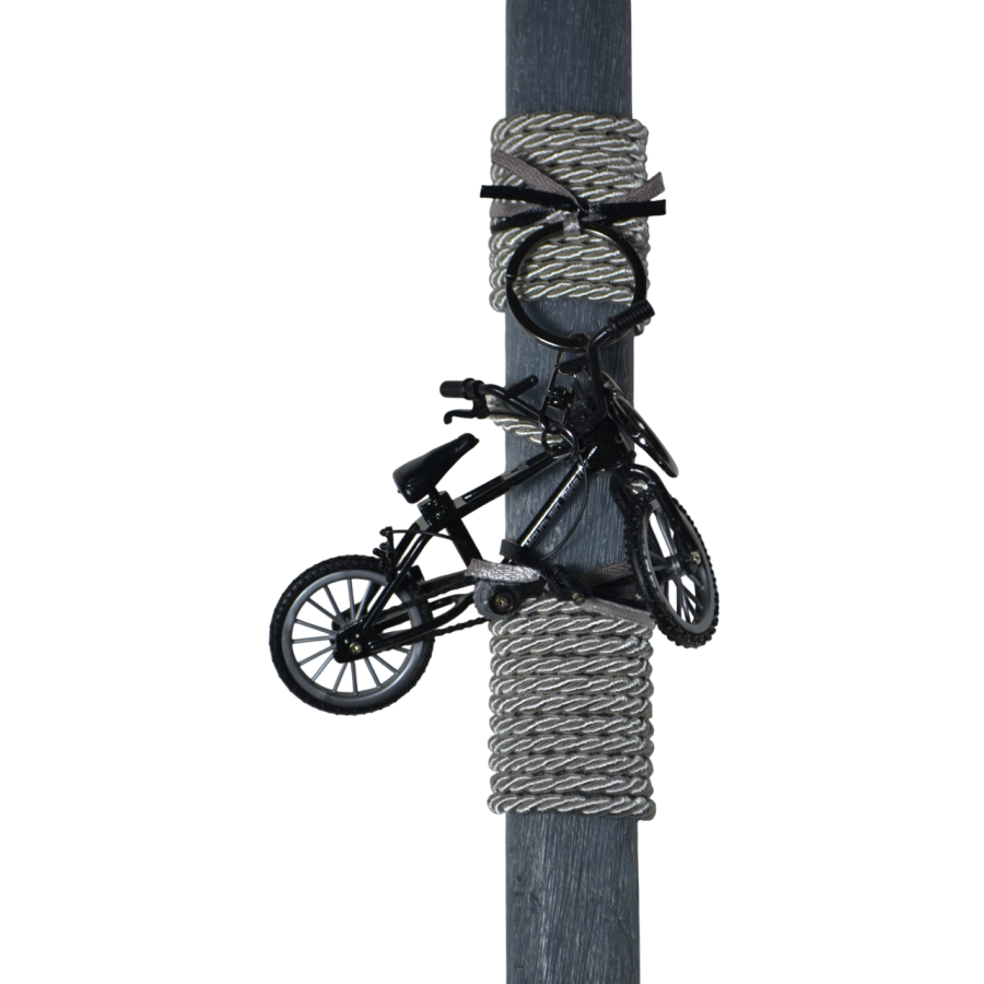 Χειροποίητη Αρωματική Λαμπάδα με Μπρελόκ Μαύρο Ποδήλατο (2026119)