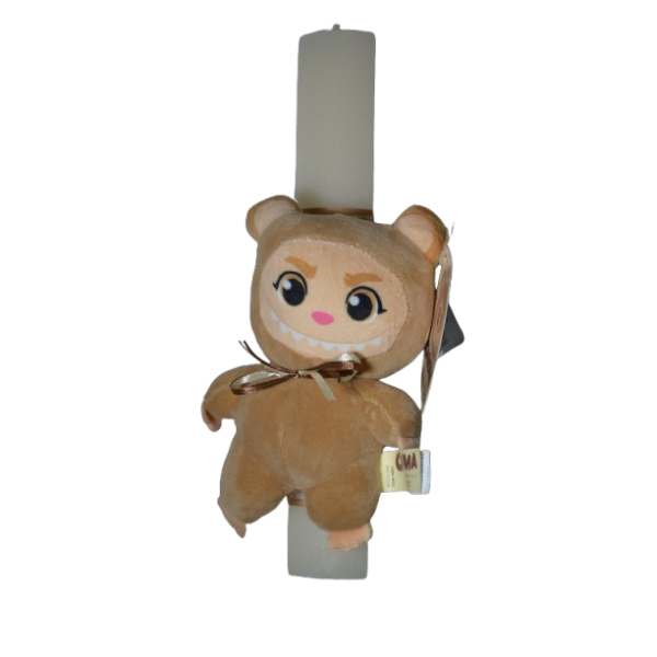 Χειροποίητη Αρωματική Λαμπάδα Με Λούτρινο onikuma Beige (2026125)