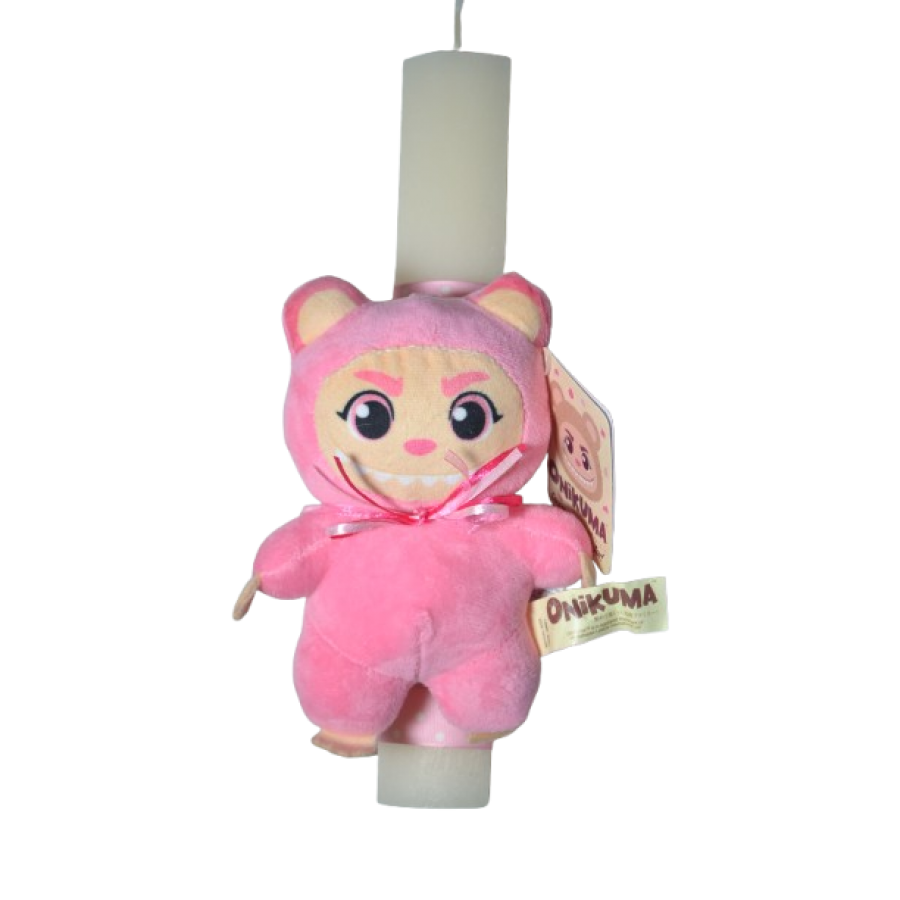 Χειροποίητη Αρωματική Λαμπάδα Με Λούτρινο onikuma pink (2026128)