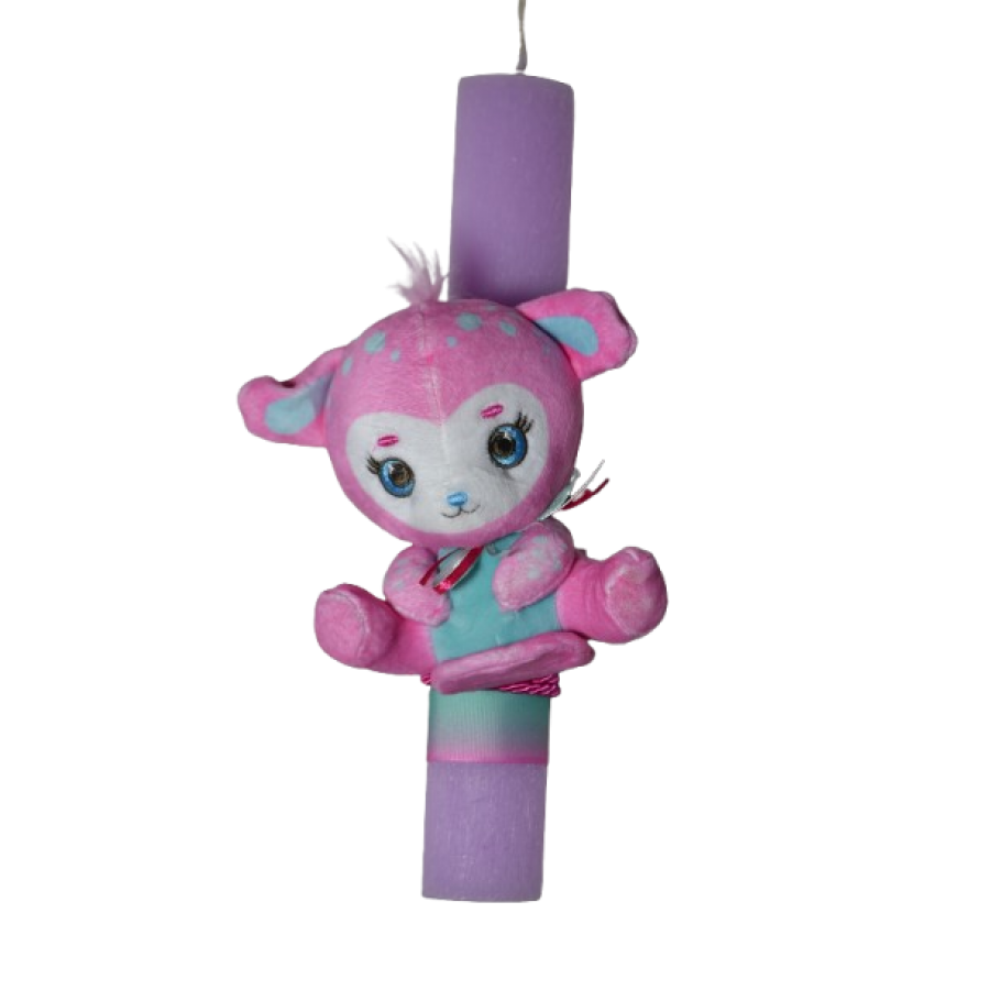 Χειροποίητη Αρωματική Λαμπάδα Με Λούτρινο Φούξια  (2026131)