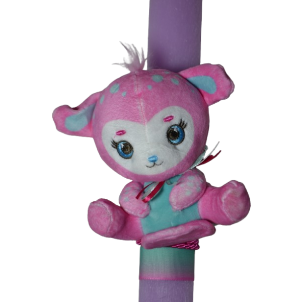 Χειροποίητη Αρωματική Λαμπάδα Με Λούτρινο Φούξια  (2026131)