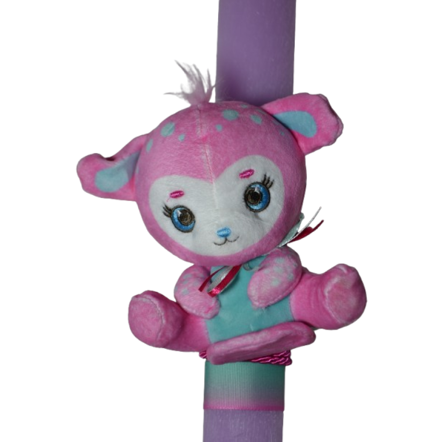 Χειροποίητη Αρωματική Λαμπάδα Με Λούτρινο Φούξια  (2026131)