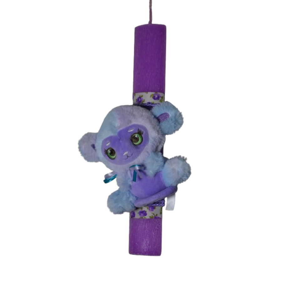 Χειροποίητη Αρωματική Λαμπάδα Με Λούτρινο Μωβ (2026132)