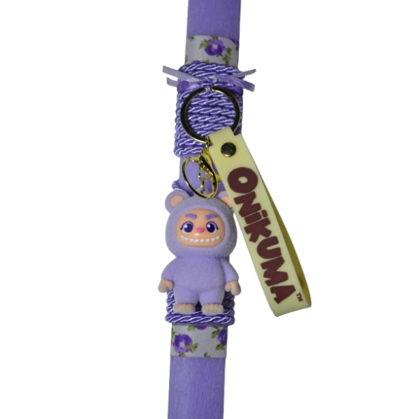 Χειροποίητη Αρωματική Λαμπάδα με Μπρελόκ onikuma Λιλά (2026137)