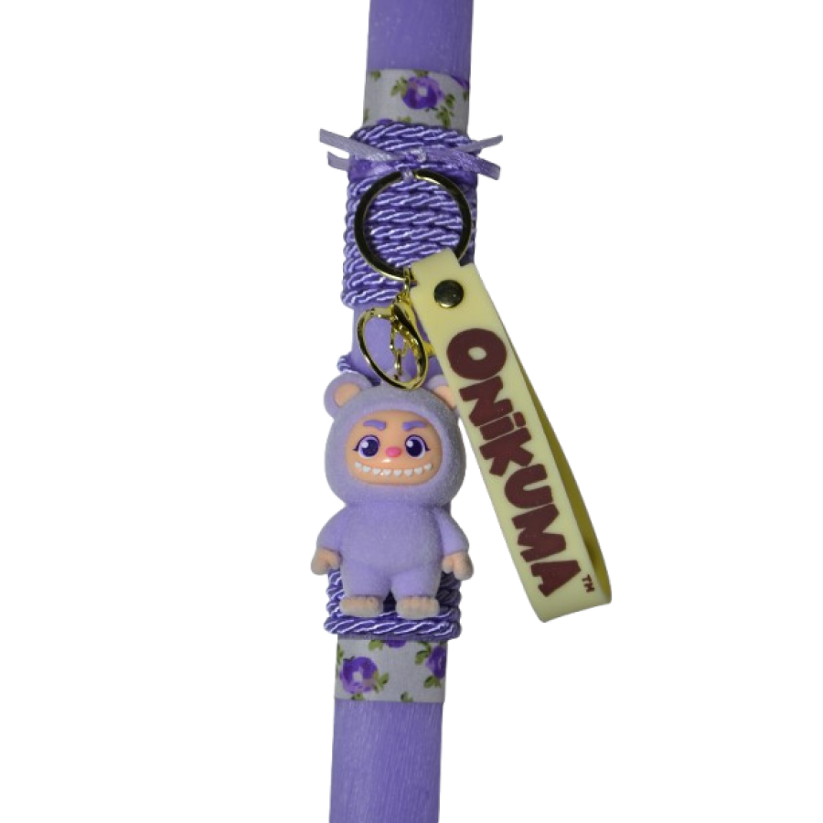 Χειροποίητη Αρωματική Λαμπάδα με Μπρελόκ onikuma Λιλά (2026137)