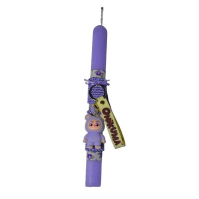 Χειροποίητη Αρωματική Λαμπάδα με Μπρελόκ onikuma Λιλά (2026137)