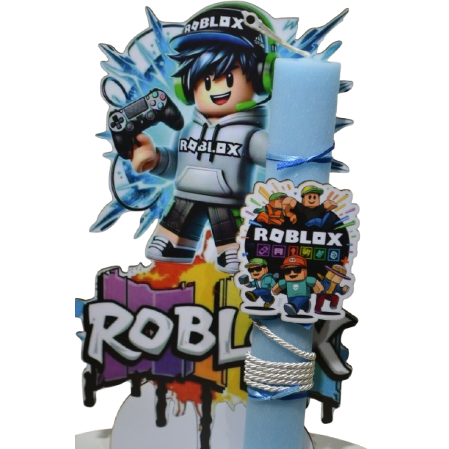 Χειροποίητη Αρωματική Λαμπάδα Με  μορφή Gamer σε ξύλινη Διακοσμητική Βάση (2026160)