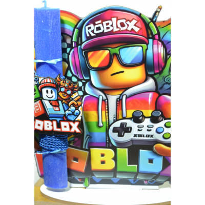 Χειροποίητη Αρωματική Λαμπάδα Με  μορφή dj  σε ξύλινη Διακοσμητική Βάση (2026161)