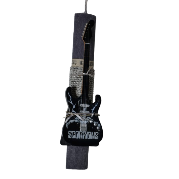 Χειροποίητη Αρωματική Λαμπάδα Με Διακοσμητική Κιθάρα Scorpions (2026178)