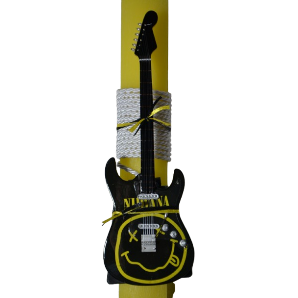 Χειροποίητη Αρωματική Λαμπάδα Με Διακοσμητική Κιθάρα Nirvana (2026179)